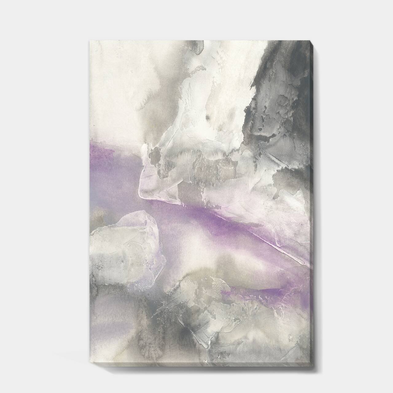 Designart - Watercolor Minimal Purple Tones I - Modern Farmhouse Premium Canvas Wall Art